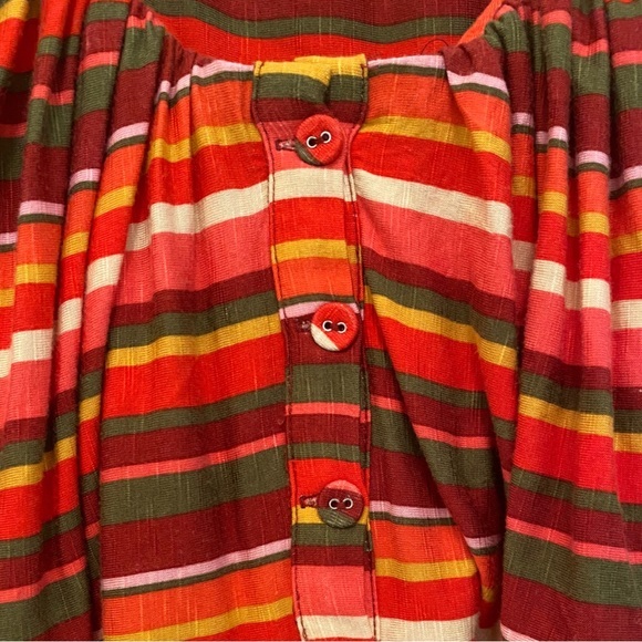 BCBGeneration Orange Green Striped Short Sleeve Crip Top Sz XL NWOT - Picture 3 of 7